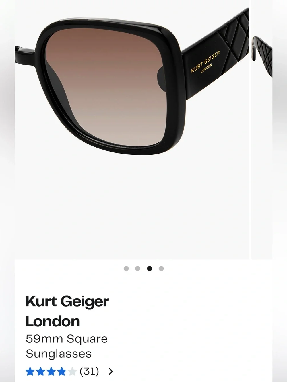 Kurt Geiger Black Sunglasses with Brown Lenses